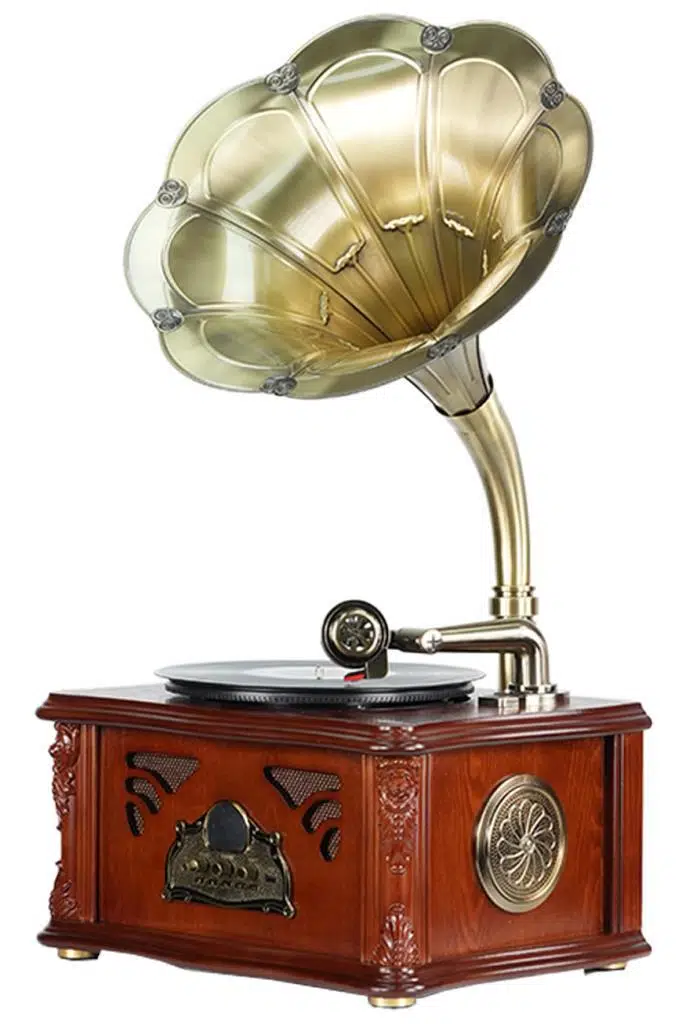 Midex GR-50 Nostaljik Gramofon FM Radyolu 33/45 Devir Pikap Plak Çalar Bluetooth