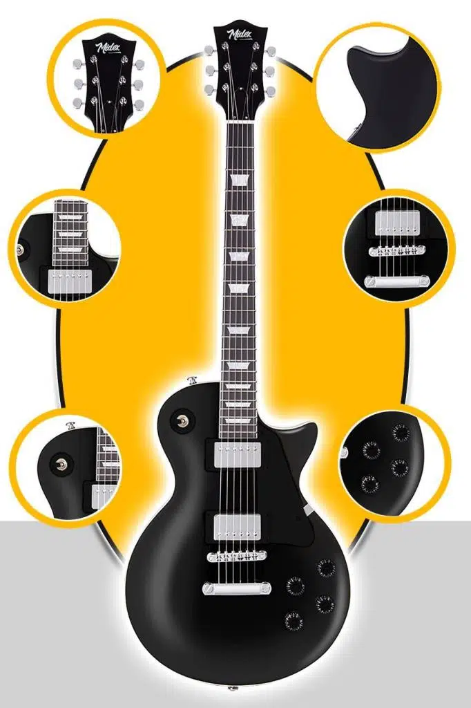 Midex GRX-200MBK Profesyonel Les Paul Kasa HH Elektro Gitar Seti Mat Siyah