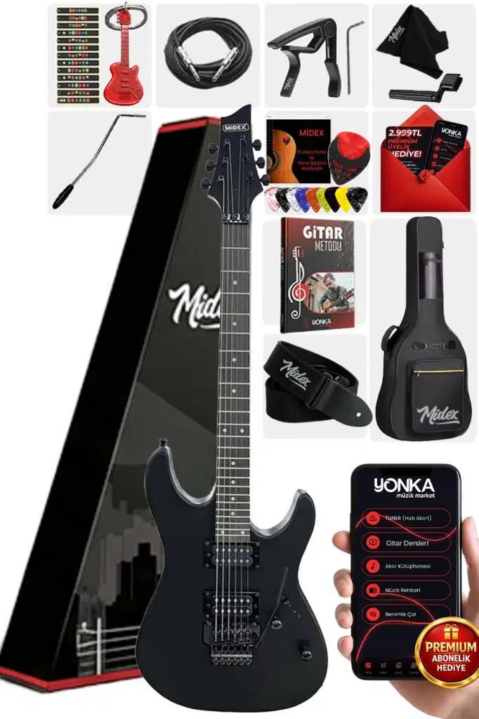 Midex GRX-300-BAG Profesyonel Elektro Gitar Seti Akçaağaç (Humbucker-Humbucker)