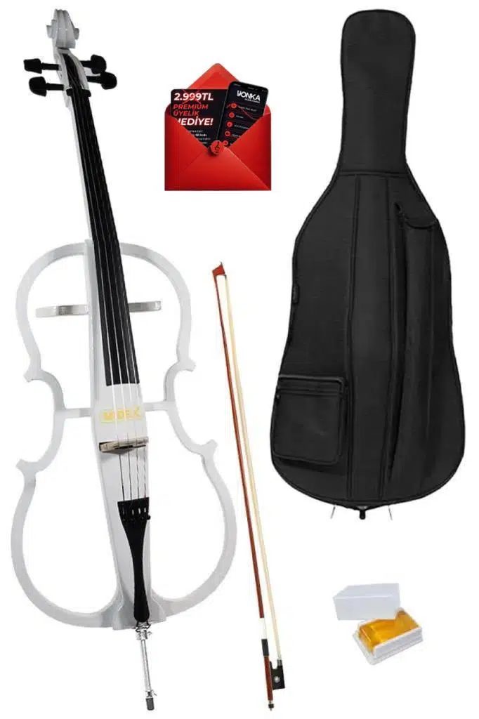 Midex GTC-400WH Profesyonel Elektro Çello Seti Beyaz