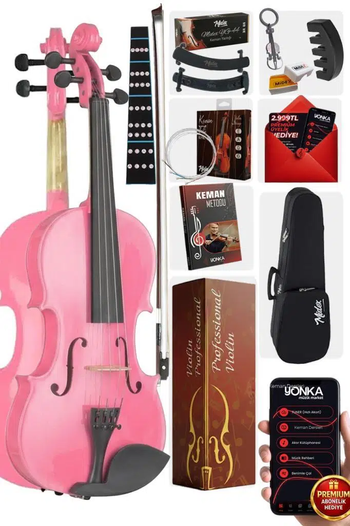 Midex HGA24PİNK-TYS Pembe 1/2 Çocuk Kemanı (8-10 Yaş İçin)