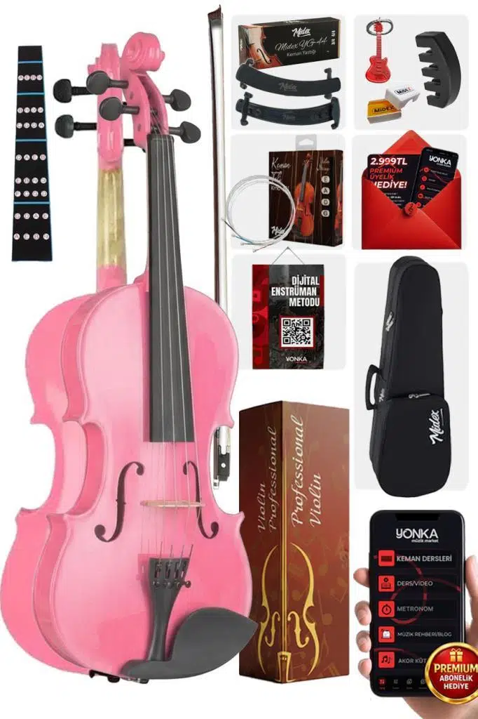 Midex HGA24PİNK-TYS Pembe 1/2 Çocuk Kemanı (8-10 Yaş İçin)