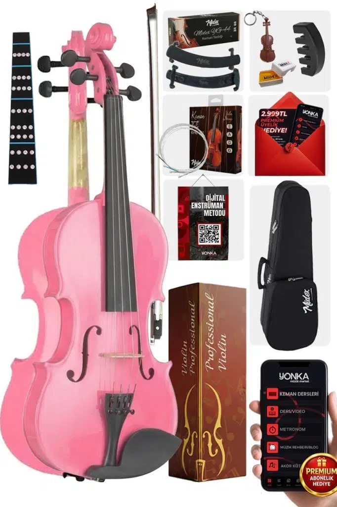 Midex HGA24PİNK-TYS Pembe 1/2 Çocuk Kemanı (8-10 Yaş İçin)