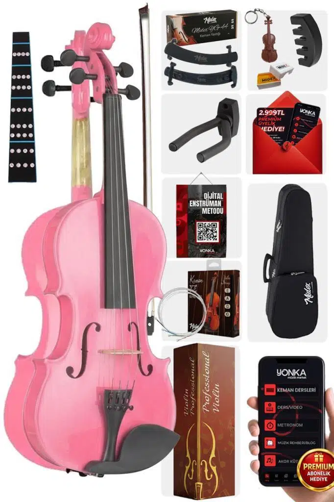 Midex HGA34PİNK-PAK Pembe 3/4 Çocuk Kemanı Seti 10-13 Yaş (Yastık Susturucu Çanta Yay Reçine) Midex HGA34PİNK-PAK Pembe 3/4 Çocuk Kemanı Seti 10-13 Yaş (Yastık Susturucu Çanta Yay Reçine)