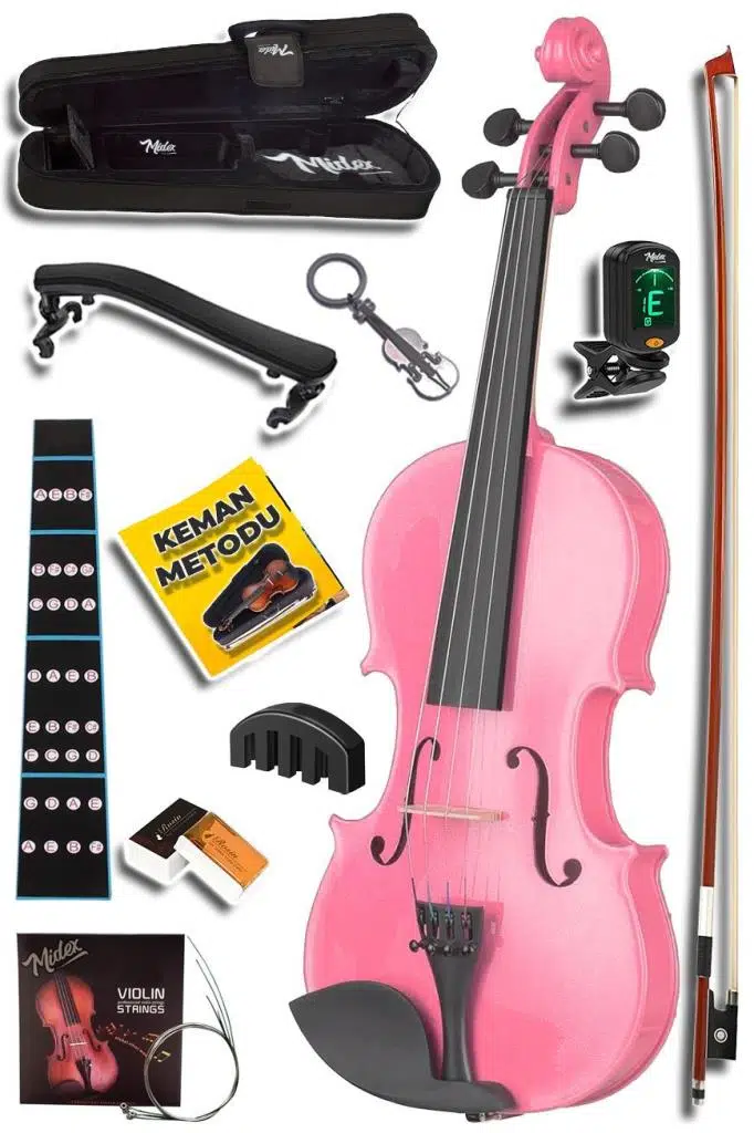 Midex HGA44PİNK-PAK Pembe 4/4 Tam Boy Keman Seti (Yastık Susturucu Çanta Yay Reçine) Midex HGA44PİNK-PAK Pembe 4/4 Tam Boy Keman Seti (Yastık Susturucu Çanta Yay Reçine)