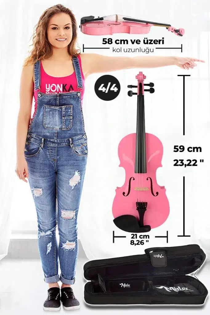 Midex HGA44PİNK-PAK Pembe 4/4 Tam Boy Keman Seti (Yastık Susturucu Çanta Yay Reçine) Midex HGA44PİNK-PAK Pembe 4/4 Tam Boy Keman Seti (Yastık Susturucu Çanta Yay Reçine)