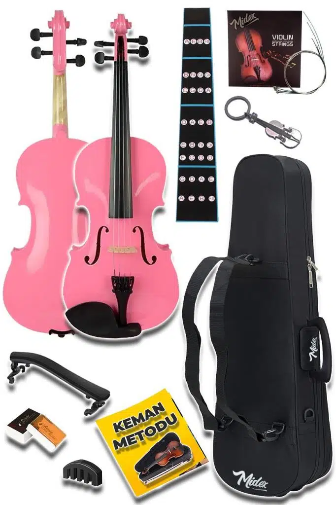 Midex HGA44PİNK-TYS Pembe 4/4 Tam Boy Keman Seti (Yetişkinler İçin)