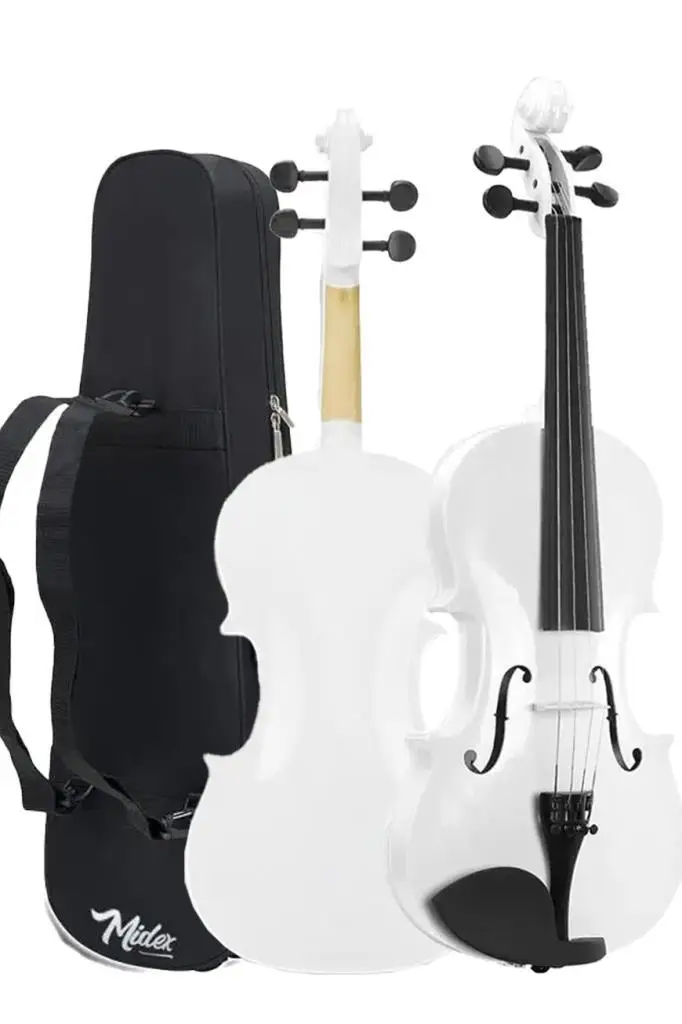 Midex HGA-44WH-PAK 4/4 Kaliteli Beyaz Keman Seti Tam Boy Profesyonel (Duvar Askısı Dahil)