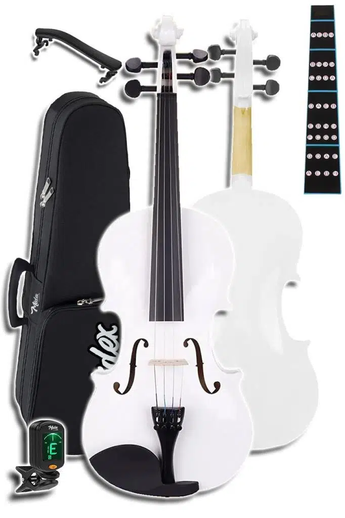 Midex HGA44WH-PAK Beyaz 4/4 Tam Boy Keman Seti (Yastık Susturucu Çanta Yay Reçine)