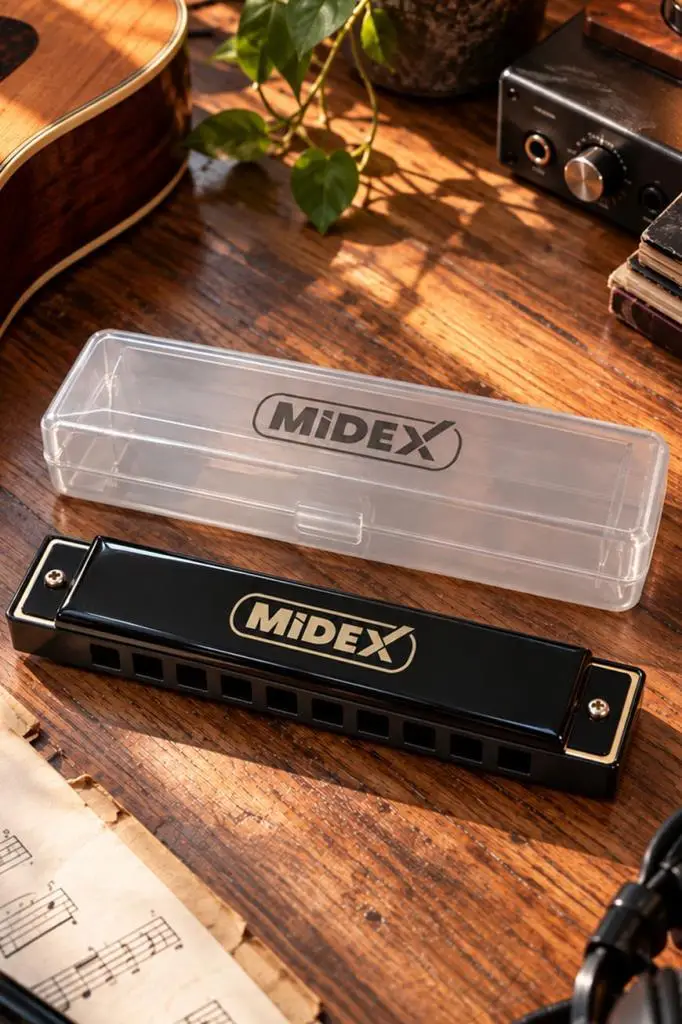 Midex HN-10BK Siyah Örf Aletleri 10 Delikli Mızıka Do (c)