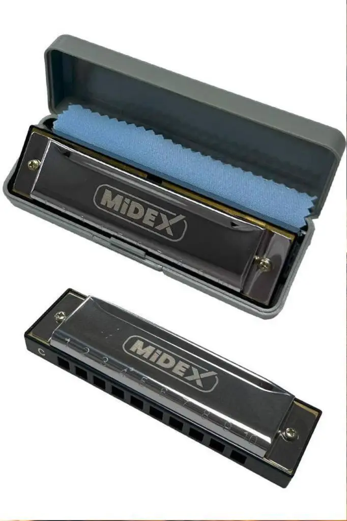 Midex HN-10SL Silver Örf Aletleri 10 Delikli Mızıka Do (c)
