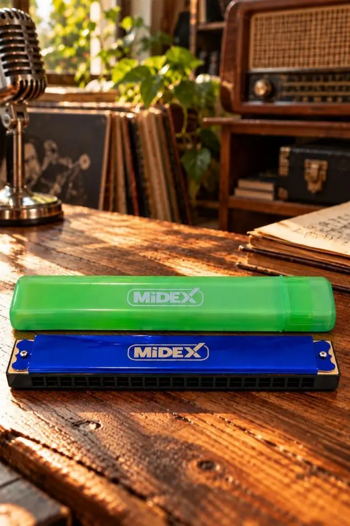 Midex HN-20BL Mavi 20 Delikli Mızıka Do (c)