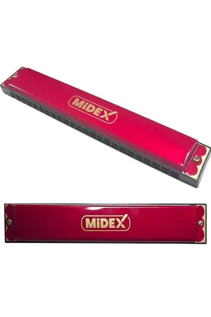 Midex HN-24RD Kırmızı 24 Delikli Mızıka Do (c)