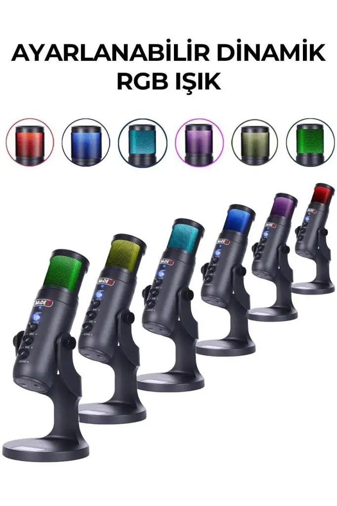 Midex Hype USB Oyuncu ve Yayıncı Mikrofonu (Kayıt Gaming Tiktok Twitch Canlı yayın Discord Youtube)