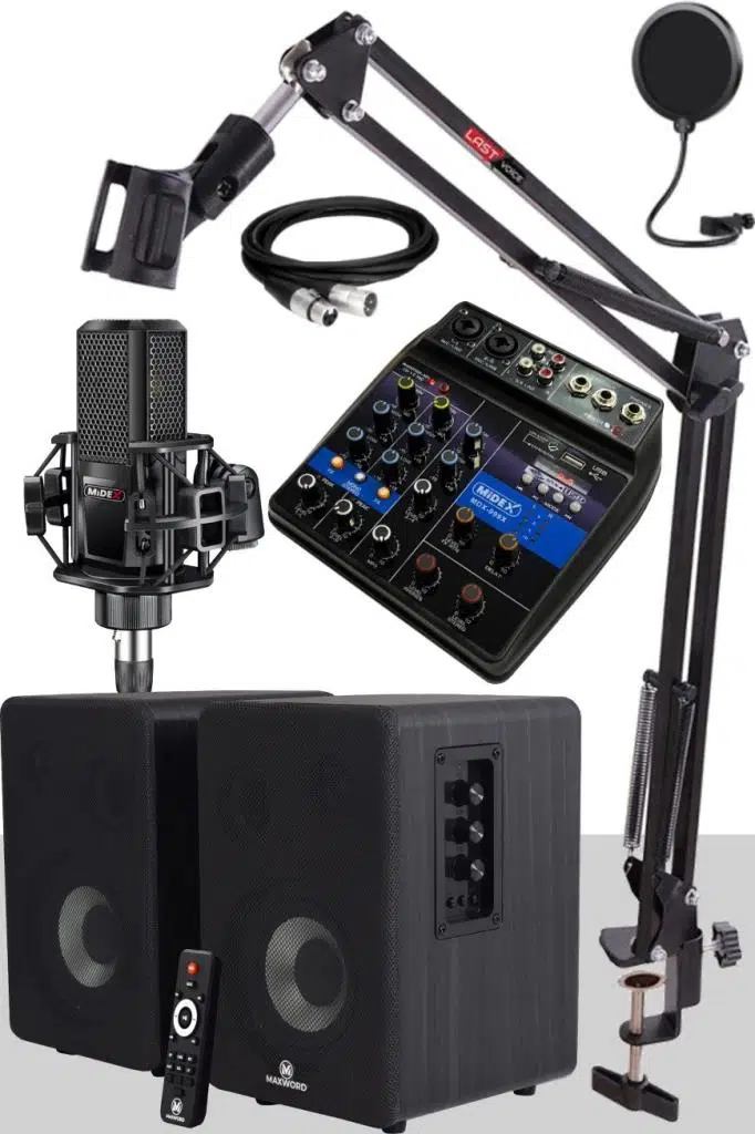 Midex İmpressive Paket-1 Stüdyo Ekipmanları Kayıt Seti (Monitör Mikrofon Mikser) Midex İmpressive Paket-1 Stüdyo Ekipmanları Kayıt Seti (Monitör Mikrofon Mikser)