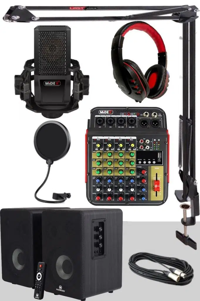 Midex İmpressive Paket-2 Stüdyo Ekipmanları Kayıt Seti (Monitör Mikrofon Mikser Kulaklık) Midex İmpressive Paket-2 Stüdyo Ekipmanları Kayıt Seti (Monitör Mikrofon Mikser Kulaklık)