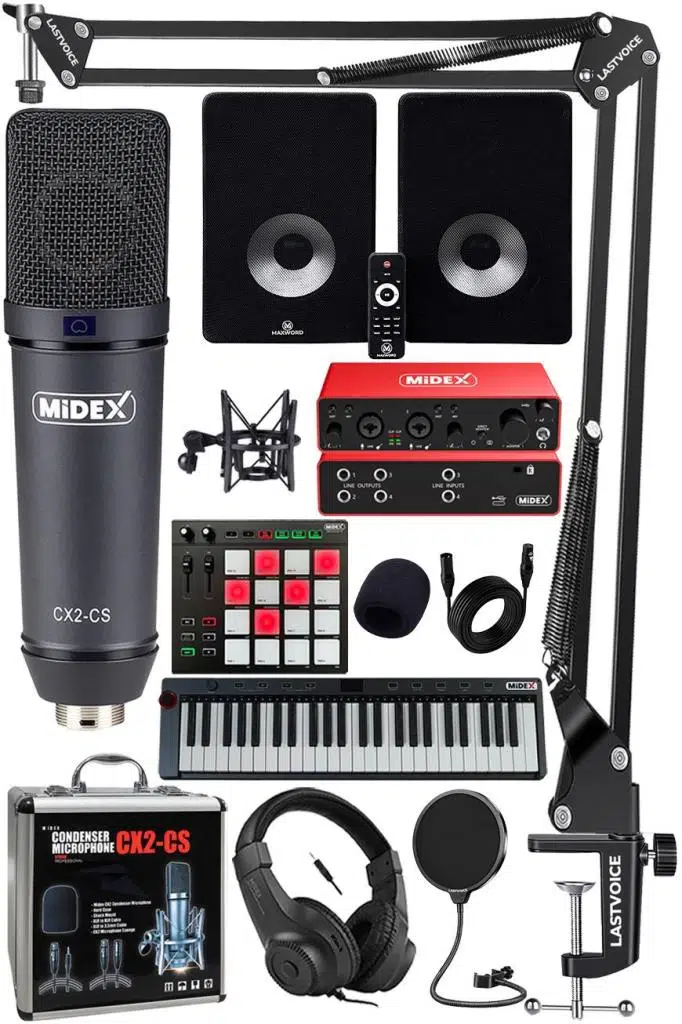 Midex İmpressive Paket-6 Stüdyo Ekipmanları Seti (Monitör Mikrofon Ses Kartı Kulaklık Midi Klavye Pad Controller) Midex İmpressive Paket-6 Stüdyo Ekipmanları Seti (Monitör Mikrofon Ses Kartı Kulaklık Midi Klavye Pad Controller)
