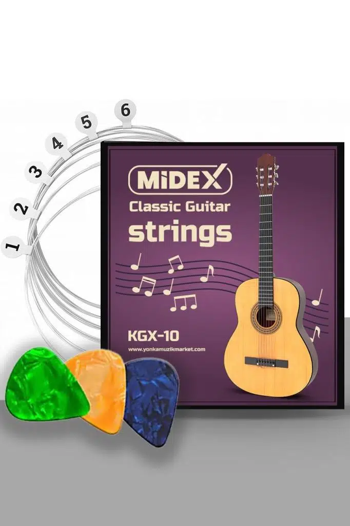 Midex KGX-10 Klasik Gitar Teli Takımı ve Pena Seti