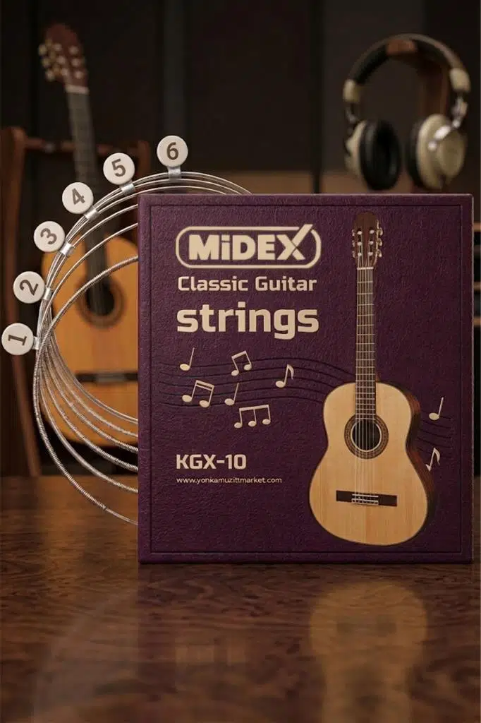 Midex KGX-10 Klasik Gitar Teli Takımı ve Pena Seti