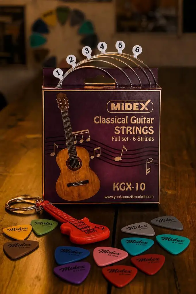 Midex KGX-10 Klasik Gitar Teli Takımı ve Pena Seti