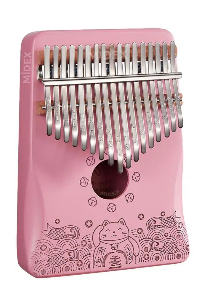Midex KLX-350-PAK Hakiki Ağaç Pembe Kalimba 17 Tuşlu Full Set