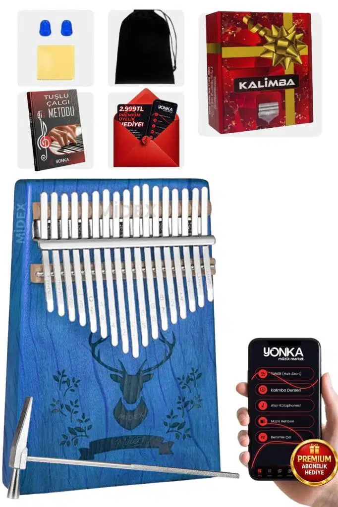 Midex KLX-454G Hakiki Ağaç Geyik Desenli Kalimba 17 Tuşlu Midex KLX-454G Hakiki Ağaç Geyik Desenli Kalimba 17 Tuşlu