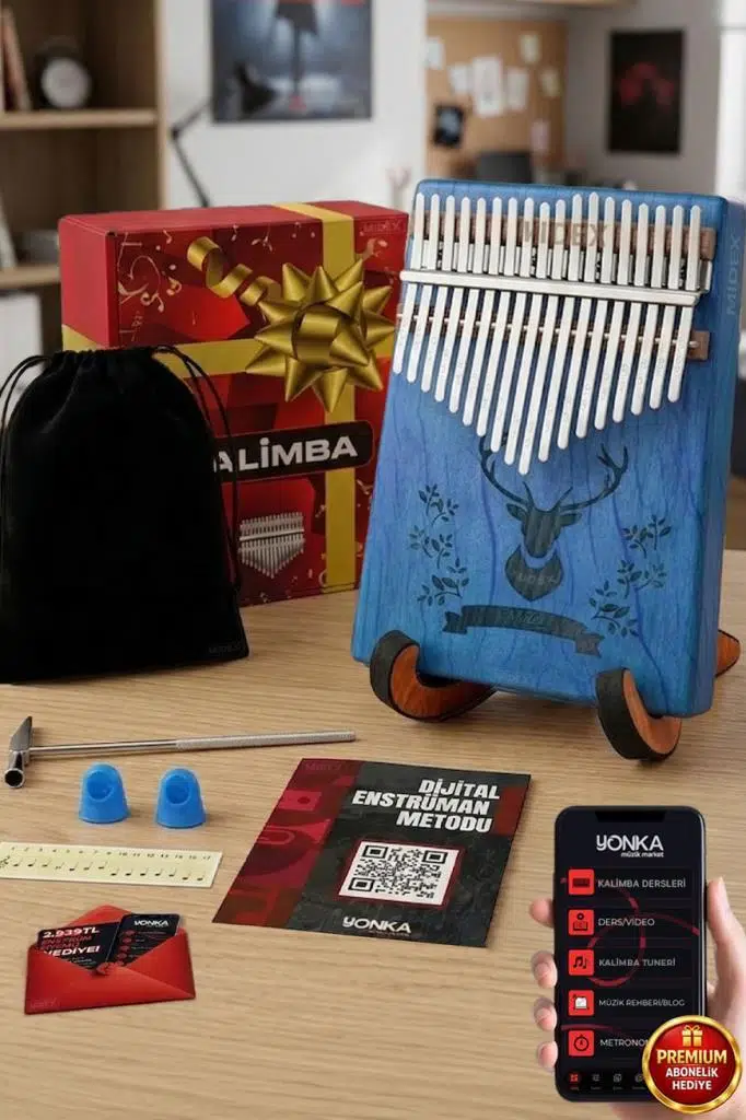 Midex KLX-454G-PAK Hakiki Ağaç Geyik Desenli Kalimba 17 Tuşlu Full Set Midex KLX-454G-PAK Hakiki Ağaç Geyik Desenli Kalimba 17 Tuşlu Full Set