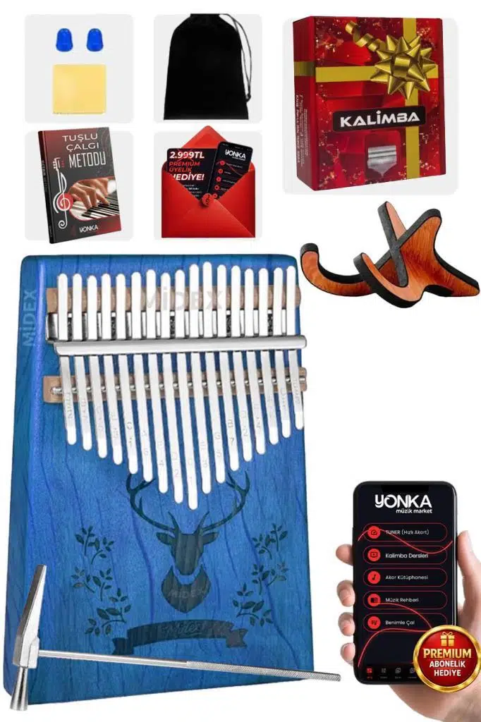 Midex KLX-454G-PAK Hakiki Ağaç Geyik Desenli Kalimba 17 Tuşlu Full Set Midex KLX-454G-PAK Hakiki Ağaç Geyik Desenli Kalimba 17 Tuşlu Full Set