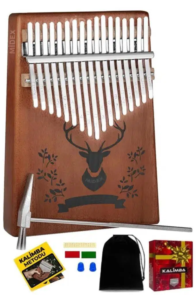 Midex KLX-456 Hakiki Maun Ağacı Kalimba 17 Çelik Tuşlu (Türkçe Metod Çanta Çekiç) Midex KLX-456 Hakiki Maun Ağacı Kalimba 17 Çelik Tuşlu (Türkçe Metod Çanta Çekiç)