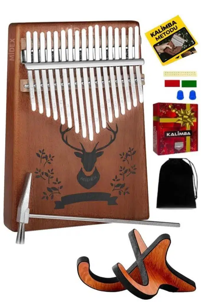 Midex KLX-456-PAK Hakiki Ağaç Geyik Desenli Kalimba 17 Tuşlu Full Set Midex KLX-456-PAK Hakiki Ağaç Geyik Desenli Kalimba 17 Tuşlu Full Set