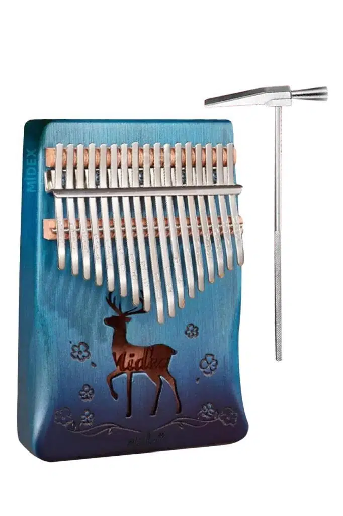 Midex KLX-510-PAK Hakiki Ağaç Geyik Desenli Kalimba 17 Tuşlu Full Set