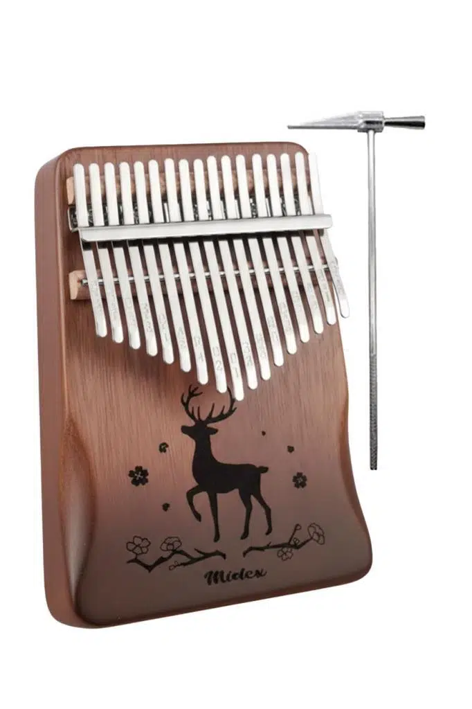 Midex KLX-521CS GİGBAGLİ Hakiki Ağaç Kalimba Geyik Desenli Full Set 17 Tuş