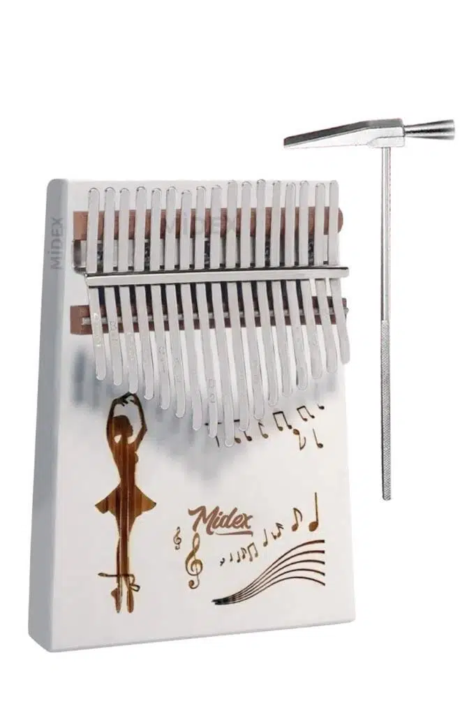 Midex KLX-540 Beyaz Renk Gerçek Ağaç Kalimba 17 Tuşlu Full Set