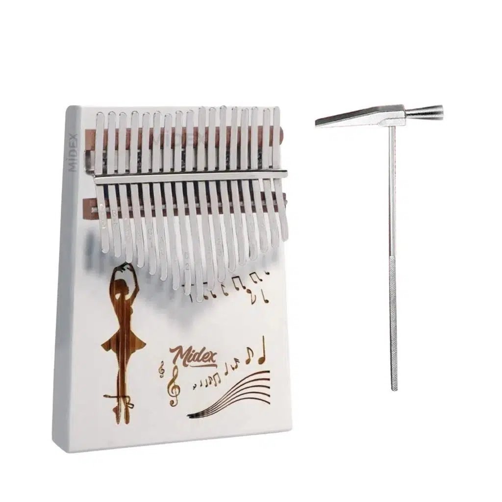 Midex KLX-540-PAK Beyaz Renk Gerçek Ağaç Kalimba 17 Tuşlu Full Set