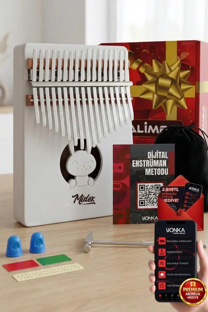 Midex KLX-550 Beyaz Renk Gerçek Ağaç Kalimba 17 Tuşlu Full Set Midex KLX-550 Beyaz Renk Gerçek Ağaç Kalimba 17 Tuşlu Full Set