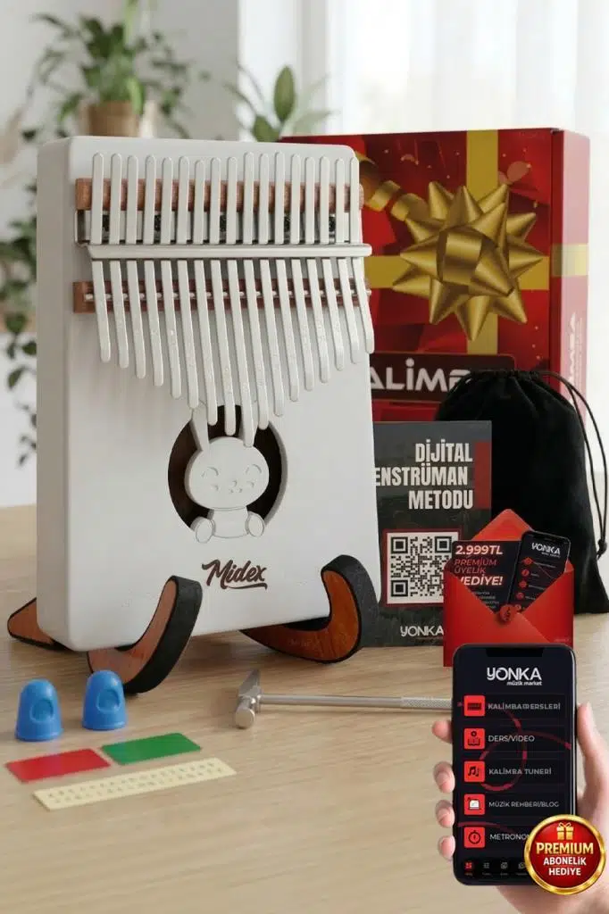 Midex KLX-550-PAK Beyaz Renk Gerçek Ağaç Kalimba 17 Tuşlu Full Set Midex KLX-550-PAK Beyaz Renk Gerçek Ağaç Kalimba 17 Tuşlu Full Set