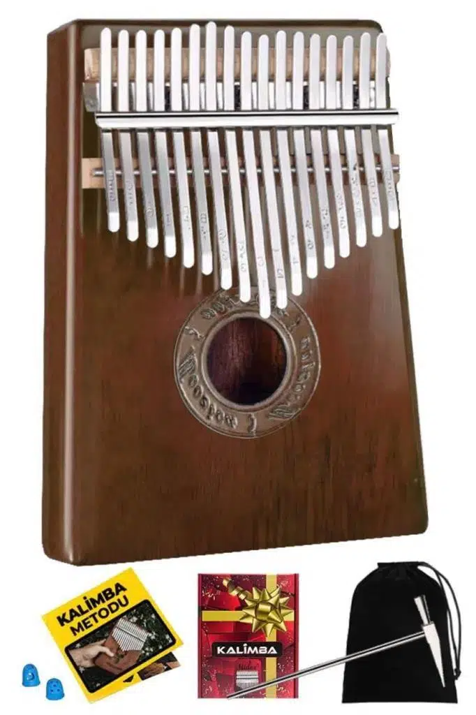 Midex KLX-553 Kalimba 1. Sınıf Maun Ağacı Mineral Çelik Paslanmaz 17 Tuş Tam Set