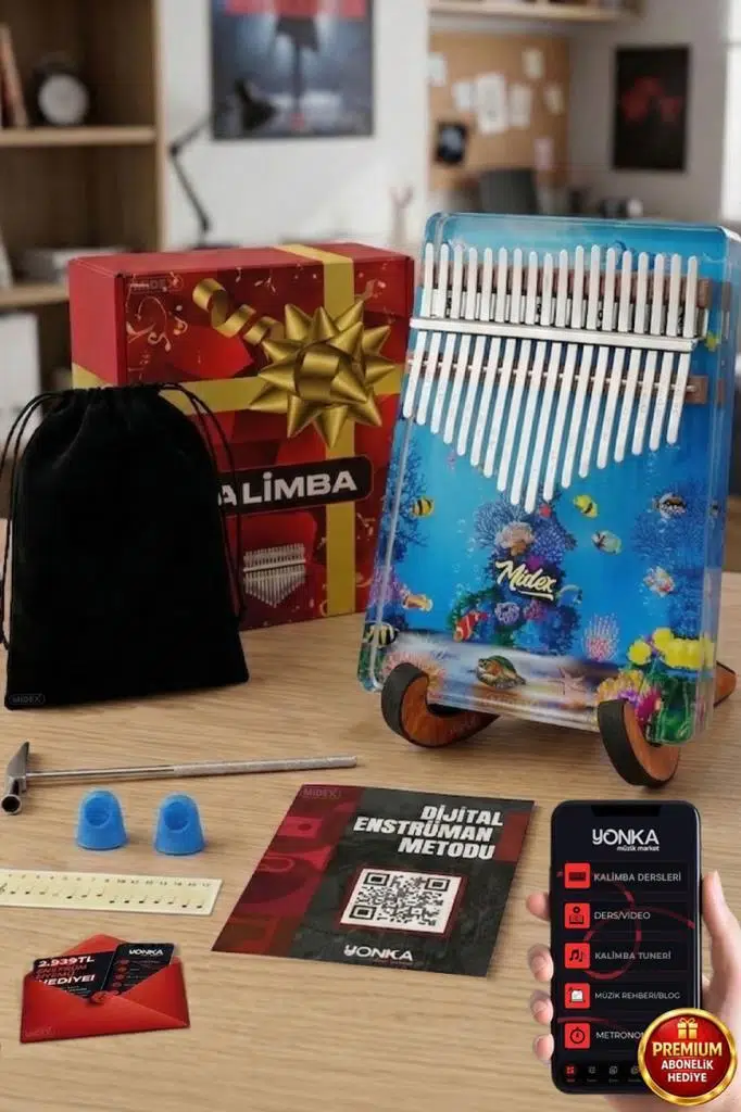 Midex KLX-640-PAK Okyanus Cam Kalimba 17 Tuşlu Full Set Midex KLX-640-PAK Okyanus Cam Kalimba 17 Tuşlu Full Set