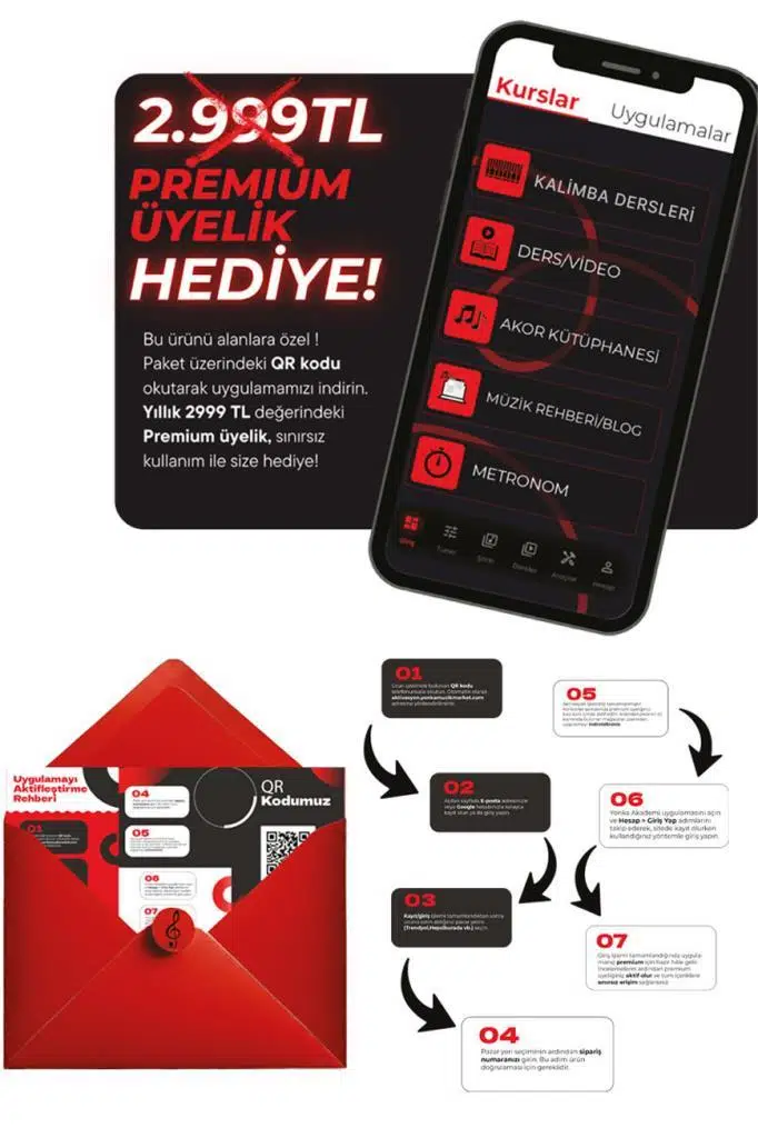 Midex KLX-650 Okyanus Cam Kalimba 17 Tuşlu Full Set