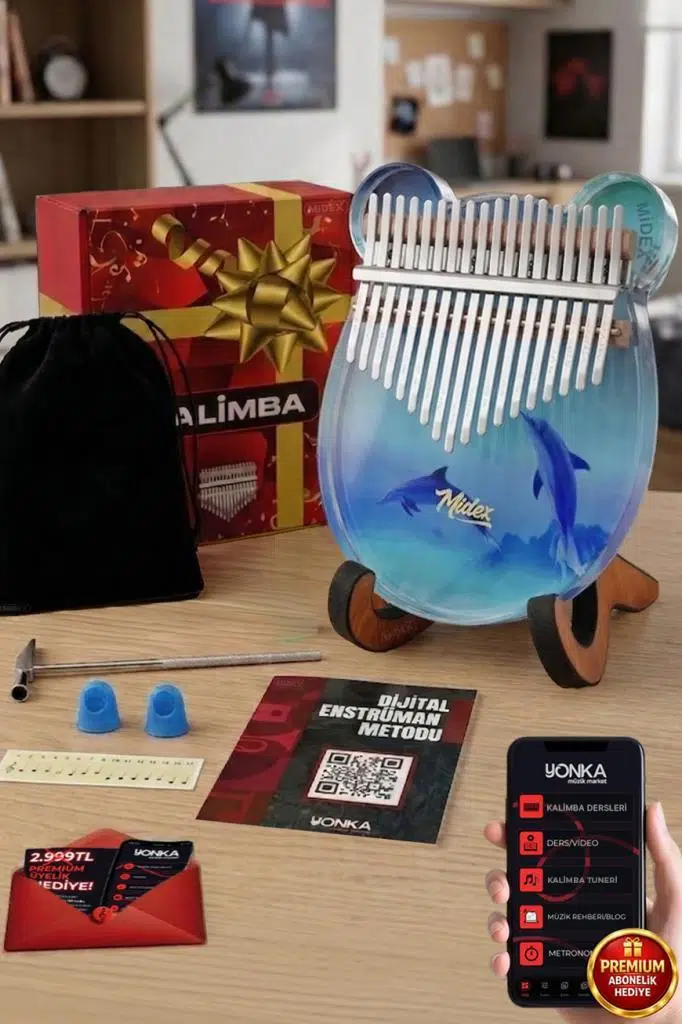 Midex KLX-650-PAK Okyanus Cam Kalimba 17 Tuşlu Full Set Midex KLX-650-PAK Okyanus Cam Kalimba 17 Tuşlu Full Set
