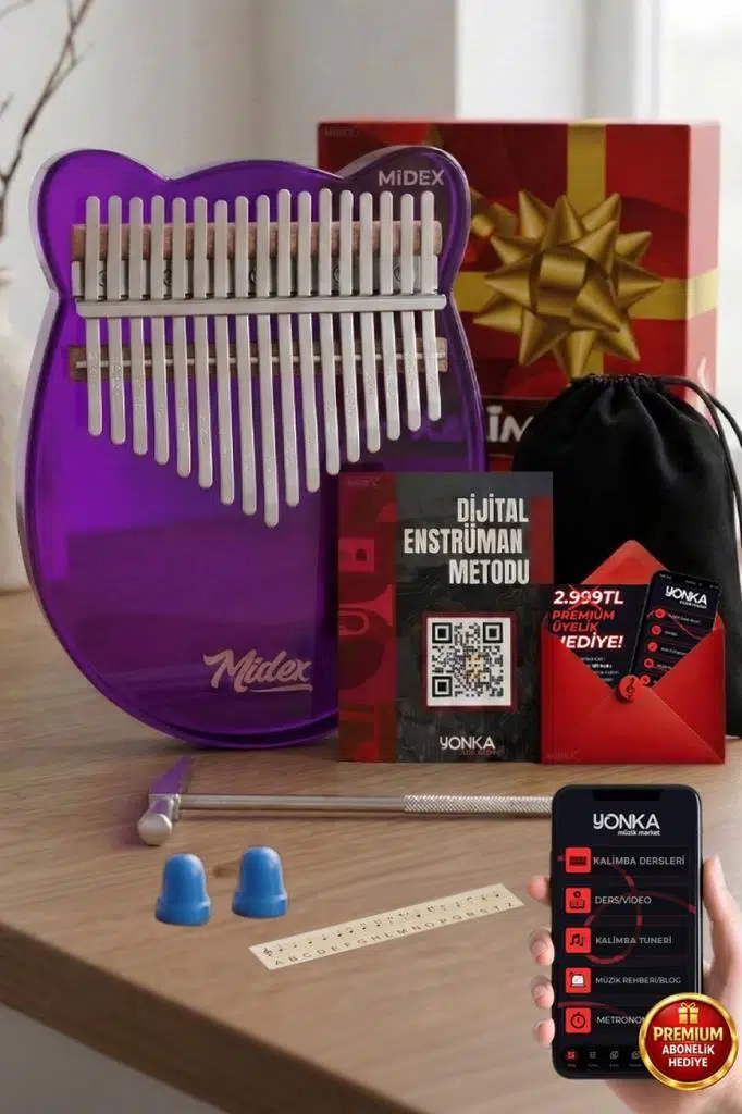 Midex KLX-660 Mor Renk Cam Kalimba 17 Tuşlu Full Set Midex KLX-660 Mor Renk Cam Kalimba 17 Tuşlu Full Set