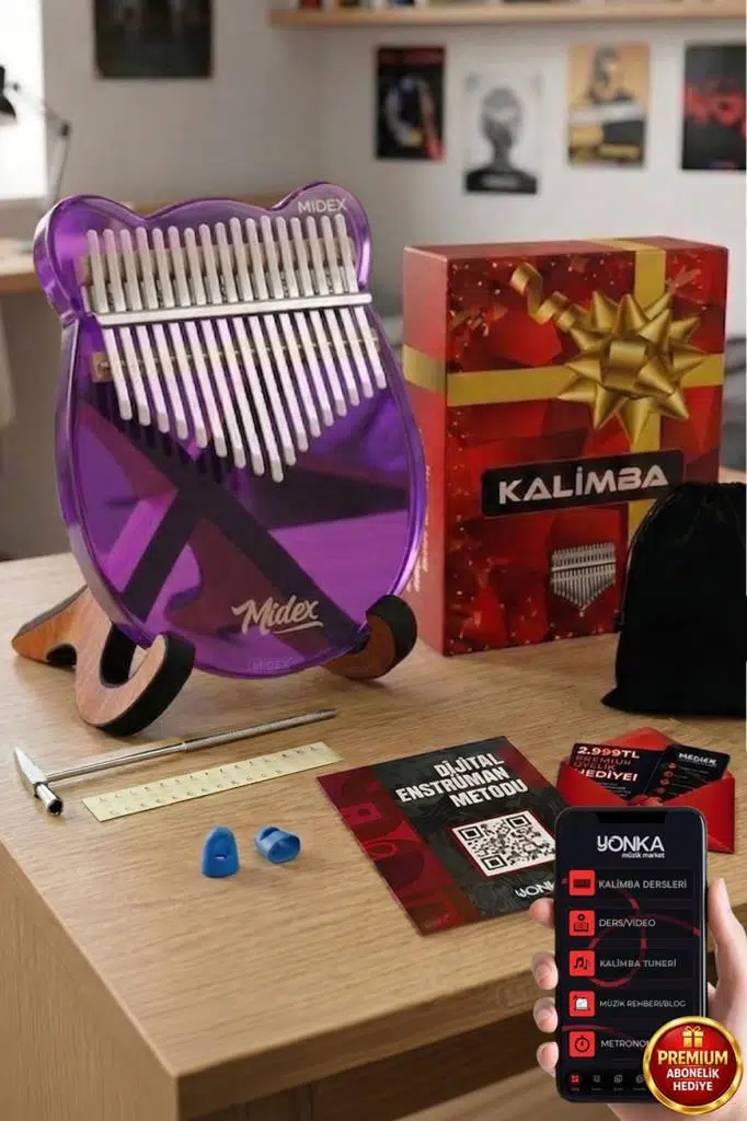 Midex KLX-660-PAK Mor Renk Cam Kalimba 17 Tuşlu Full Set Midex KLX-660-PAK Mor Renk Cam Kalimba 17 Tuşlu Full Set