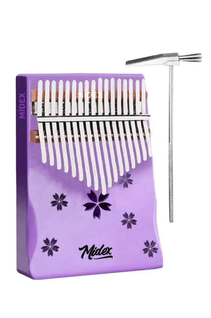 Midex KLX-870 Mor Renk Yüksek Kaliteli Ahşap Kalimba 17 Tuşlu Full Set