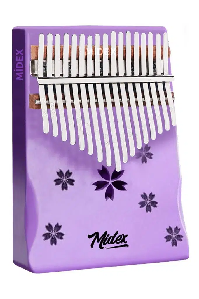 Midex KLX-870-PAK Mor Renk Yüksek Kaliteli Ahşap Kalimba 17 Tuşlu Full Set