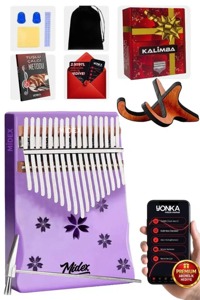 Midex KLX-870-PAK Mor Renk Yüksek Kaliteli Ahşap Kalimba 17 Tuşlu Full Set Midex KLX-870-PAK Mor Renk Yüksek Kaliteli Ahşap Kalimba 17 Tuşlu Full Set