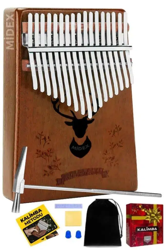 Midex KLX-880 Hakiki Ağaç Kalimba Geyik Desenli Ahşap Full Set 17 Çelik Tuşlu Midex KLX-880 Hakiki Ağaç Kalimba Geyik Desenli Ahşap Full Set 17 Çelik Tuşlu
