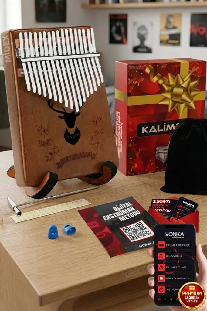 Midex KLX-880-PAK Hakiki Ağaç Kalimba 17 Tuşlu Full Set
