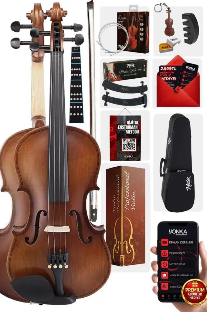 Midex LMA-544TYS 3/4 Profesyonel Keman 3/4 Çocuk Kemanı 10-13 Yaş (Yastık Susturucu Yedek Tel Çanta Yay Reçine Metod) Midex LMA-544TYS 3/4 Profesyonel Keman 3/4 Çocuk Kemanı 10-13 Yaş (Yastık Susturucu Yedek Tel Çanta Yay Reçine Metod)
