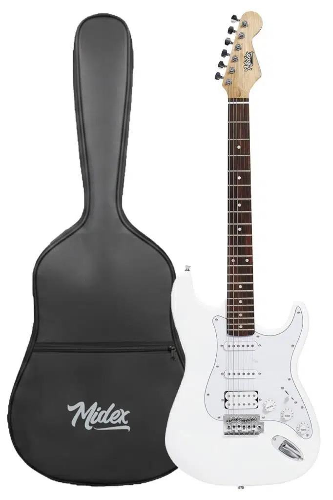 Midex MAP-35WH Beyaz Renk Maple Klavye Strat Kasa SSH Elektro Gitar Seti Midex MAP-35WH Beyaz Renk Maple Klavye Strat Kasa SSH Elektro Gitar Seti