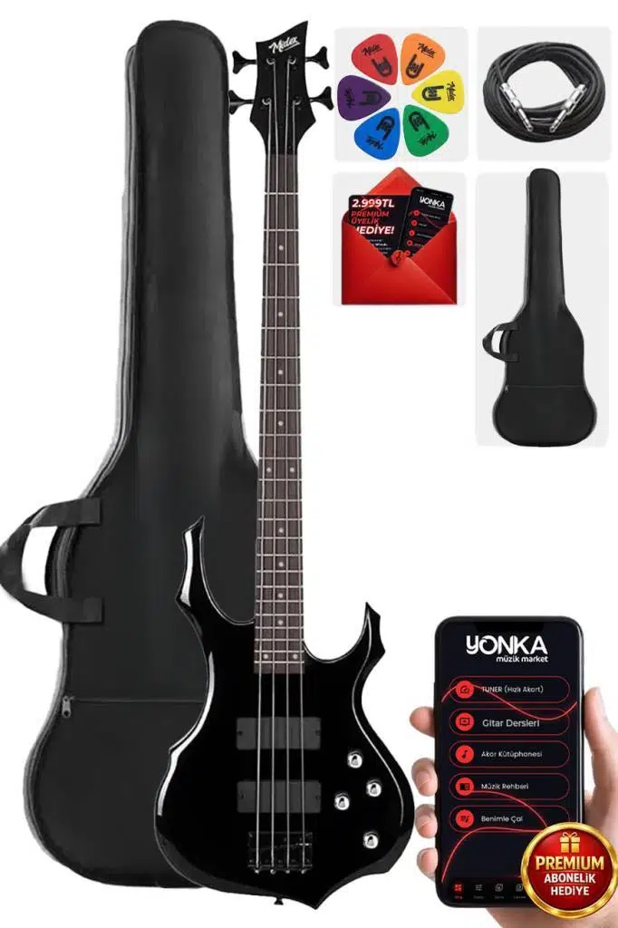 Midex MBG-410BK Üst Segment Profesyonel Bas Gitar 4 Telli
